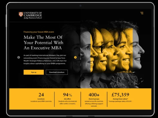 Cambridge Judge University UI/UX